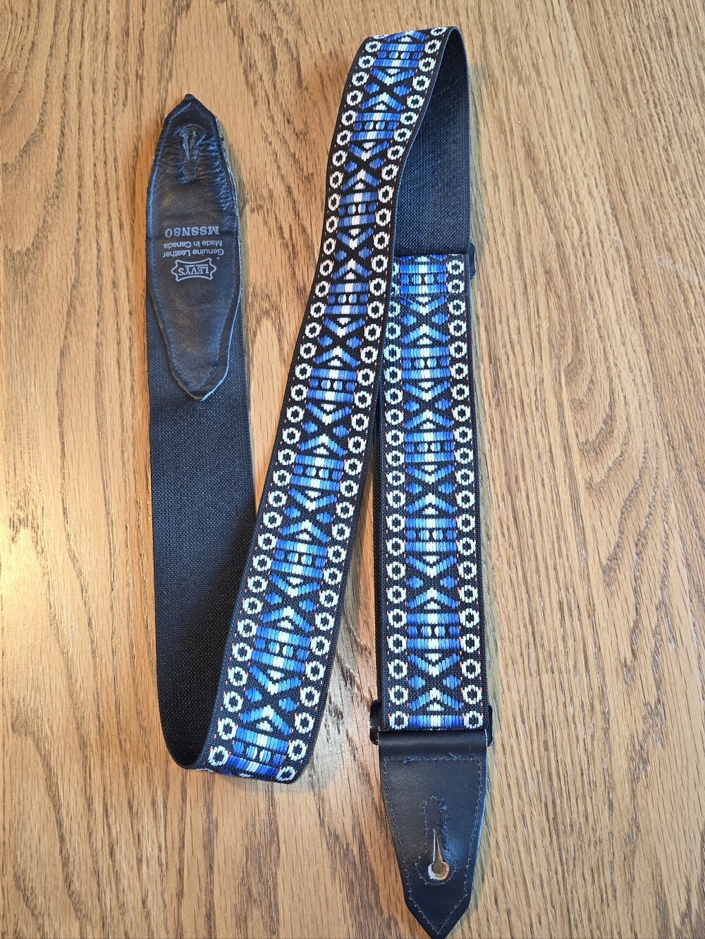 Levy's Leathers MSSN80 Woven Guitar Strap Blue Diamond